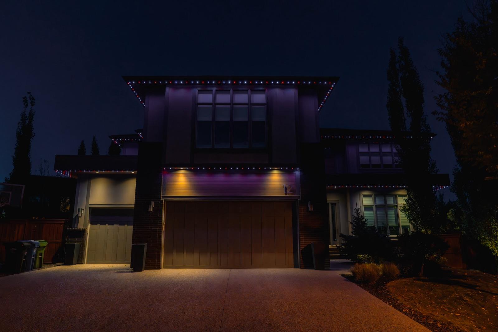 Permanent outdoor LED lights Halloween – Calgary permanent holiday lighting