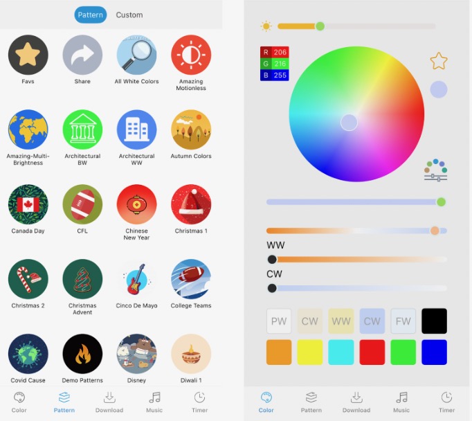 Mobile app controller – timers, themes, and 16 million colors for permanent outdoor lights Calgary