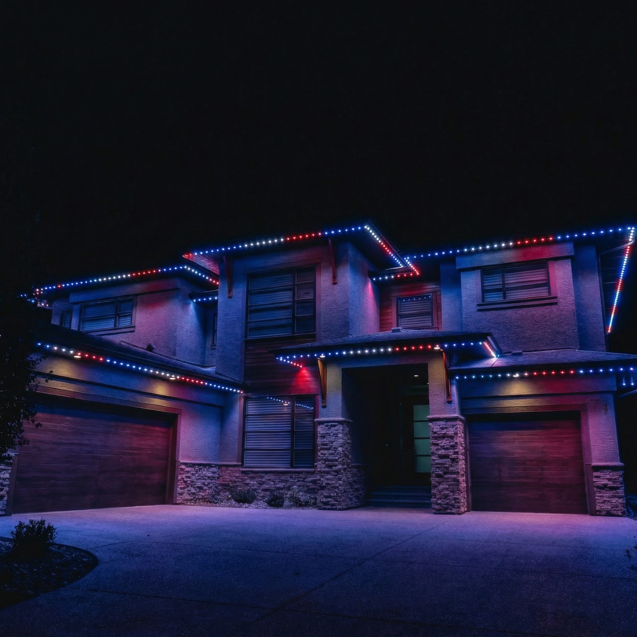 Permanent outdoor lights sports themes – Calgary color-changing LED installation